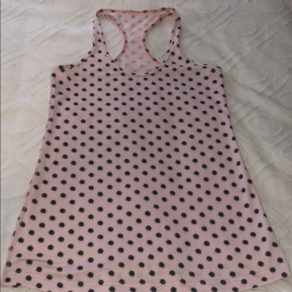 Lululemon pink polka dot racerback tank - like new